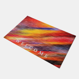 Sunset Colors Welcome Doormat Abstract Design Fußmatte