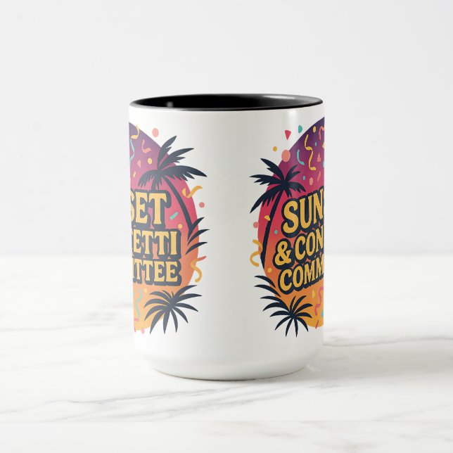 Sunset & Confetti Committee | Halloween Gifts Tasse (Zentrum)