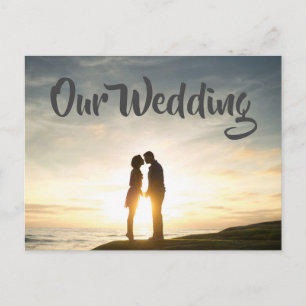 Sunset Couple Custom Text Wedding Einladungen