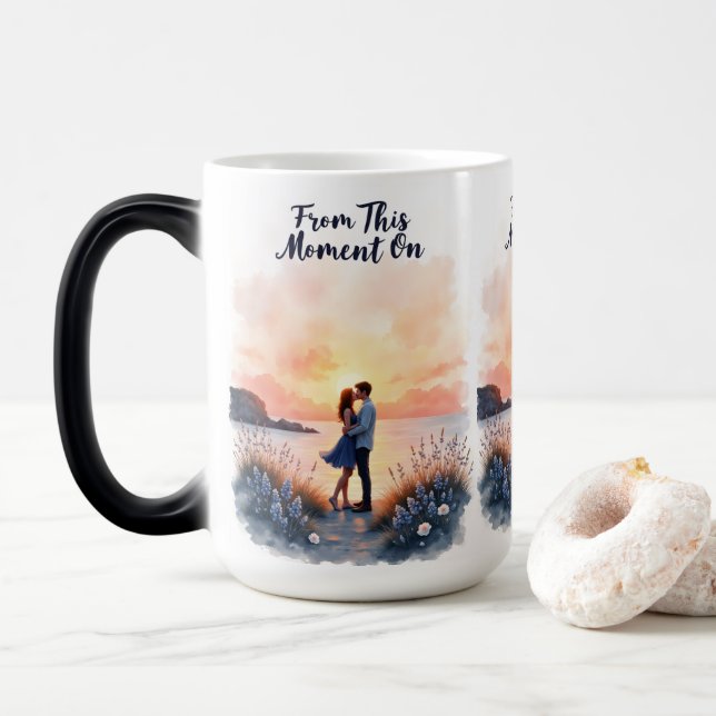 Sunset Couple Tasse - ab diesem Augenblick auf Ges (Mit Donut)