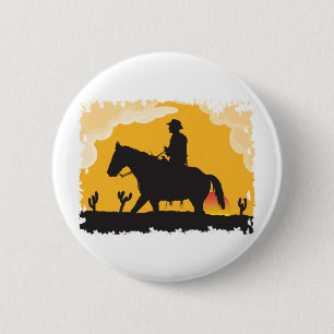 Sunset Cowboy Button
