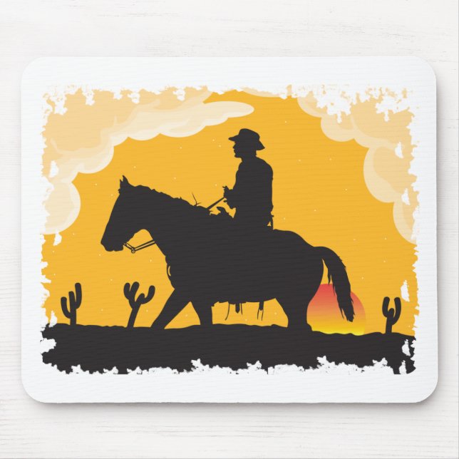 Sunset Cowboy Mousepad (Vorne)
