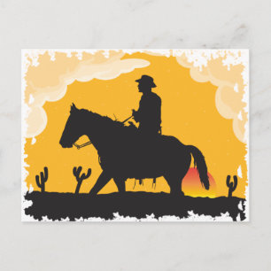 Sunset Cowboy Postkarte