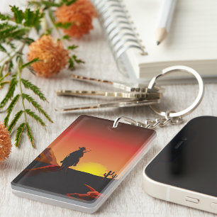 Sunset Cowboy Schlüsselanhänger