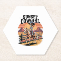 Sunset Cowgirl Skeleton Reiten