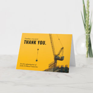 Sunset Crane Construction bedankt sich Dankeskarte