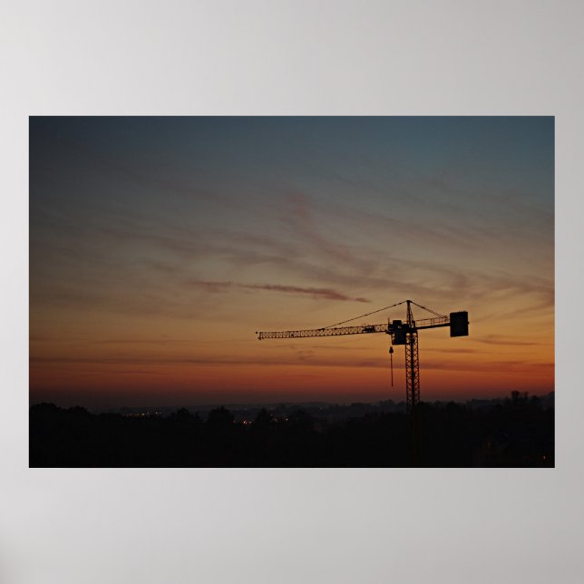 Sunset Crane Poster (Vorne)