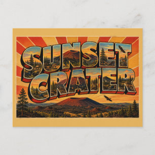 Sunset Crater Arizona Schlackenkegel Vulkan Kunst Postkarte