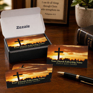 Sunset Cross2 Church Pasta Business Cards Visitenkarte