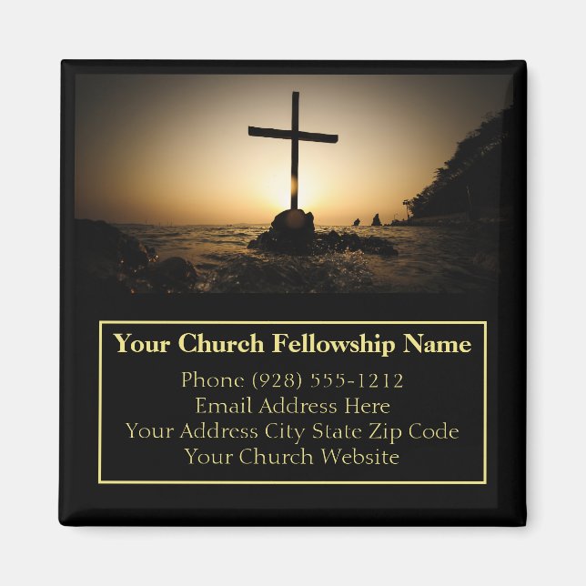Sunset Cross Church Pastor Business Card Magnet (Vorne)