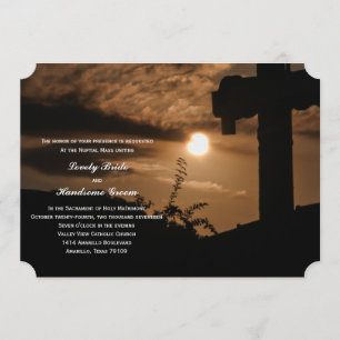 Sunset Cross-katholische Hochzeit Einladung