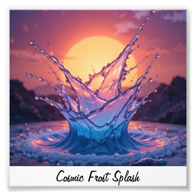 Sunset crystal liquid bursts over a galaxy sky, ed fotodruck (Vorne)