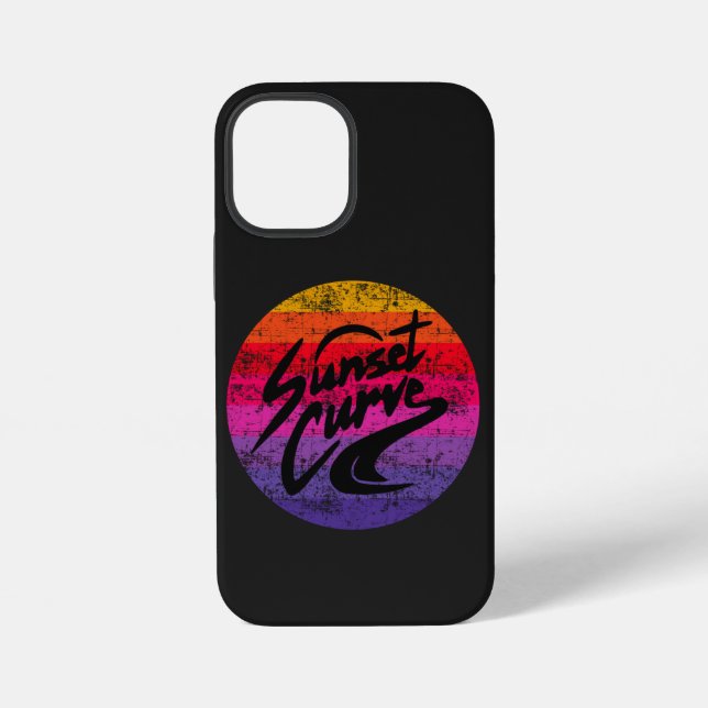 Sunset Curve Retro-Design iPhone Hülle (Rückseite)
