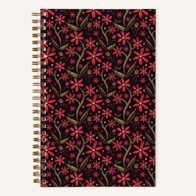 Sunset | Dancing Watercolor Daisies Notizbuch (Vorderseite)