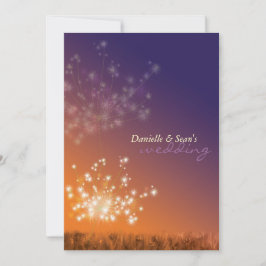 Sunset Dandelions Floral Wedding Einladung