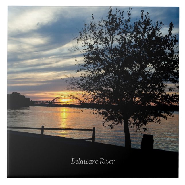 Sunset, Delaware River, Fliese (Vorderseite)