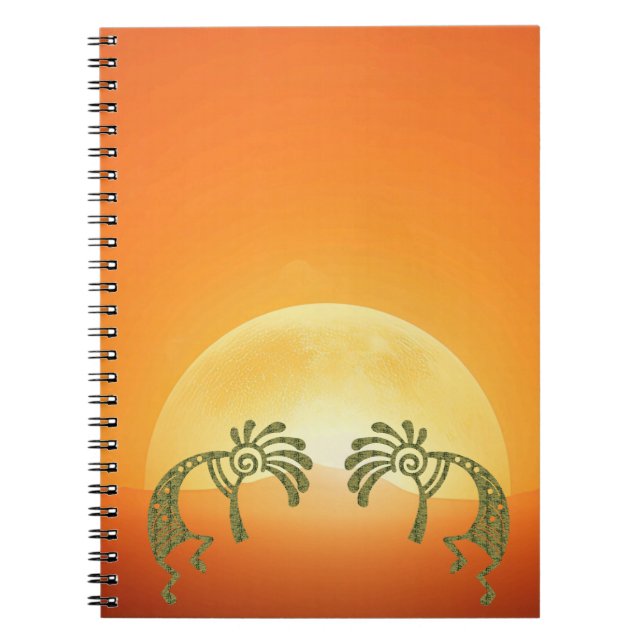 Sunset Desert Sun Kokopelli Notebook Notizblock (Vorderseite)