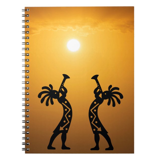 Sunset Desert Sun Kokopelli Notebook Notizblock (Vorderseite)