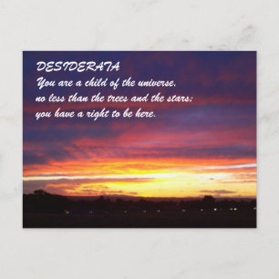 Sunset DESIDERATA Postkarte