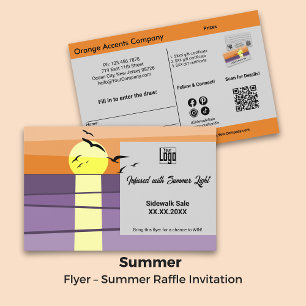 Sunset Design ・ Dualseitiger Sommer ・ Raffle Promo Flyer