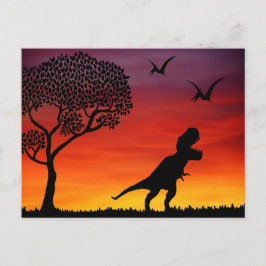Sunset Dinosaurier Postkarte