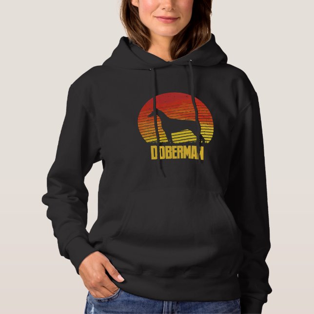 Sunset Doberman Cool Sunshine Hund Silhouette Hoodie (Vorderseite)