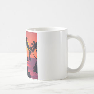 Sunset Dolphin und Surfer Tropical Beach Coffee Mu Kaffeetasse