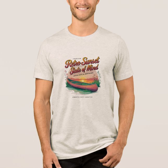 Sunset Drift - Retro-Staat des Geistes, Fang-Strah Tri-Blend Shirt (Vorderseite)