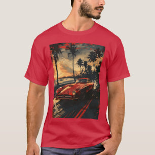 Sunset Drive Mercedes Sportwagen Freunde retro T-Shirt