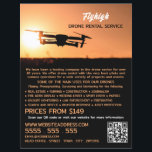 Sunset Drone Silhouette, Drone Rental Company Flyer<br><div class="desc">Sunset Drone Silhouette,  Drone Rental Company Werbung Flyer durch den Business Card Store.</div>