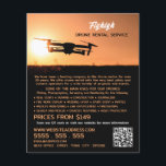 Sunset Drone Silhouette, Drone Rental Company Flyer<br><div class="desc">Sunset Drone Silhouette,  Drone Rental Company Werbung Flyer durch den Business Card Store.</div>