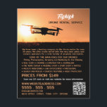 Sunset Drone Silhouette, Drone Rental Company Flyer<br><div class="desc">Sunset Drone Silhouette,  Drone Rental Company Werbung Flyer durch den Business Card Store.</div>