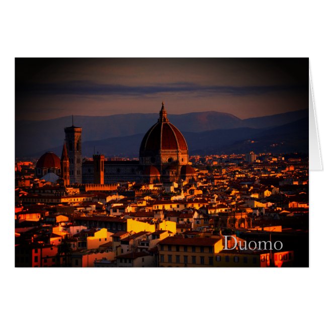 Sunset Duomo Piazzale Michelangelo Florenz Italien (Vorderseite (Horizontal))
