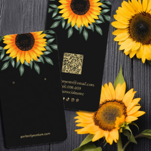 Sunset Earing Display Business Card mit Sonnenblum Visitenkarte