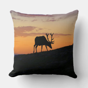 Sunset Elch Silhouette Kissen