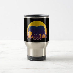 Sunset Elephants Reisebecher