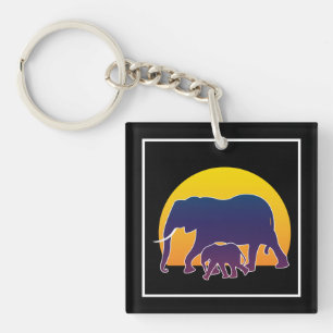 Sunset Elephants Schlüsselanhänger