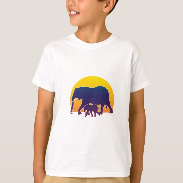 Sunset Elephants T-Shirt (Vorderseite)