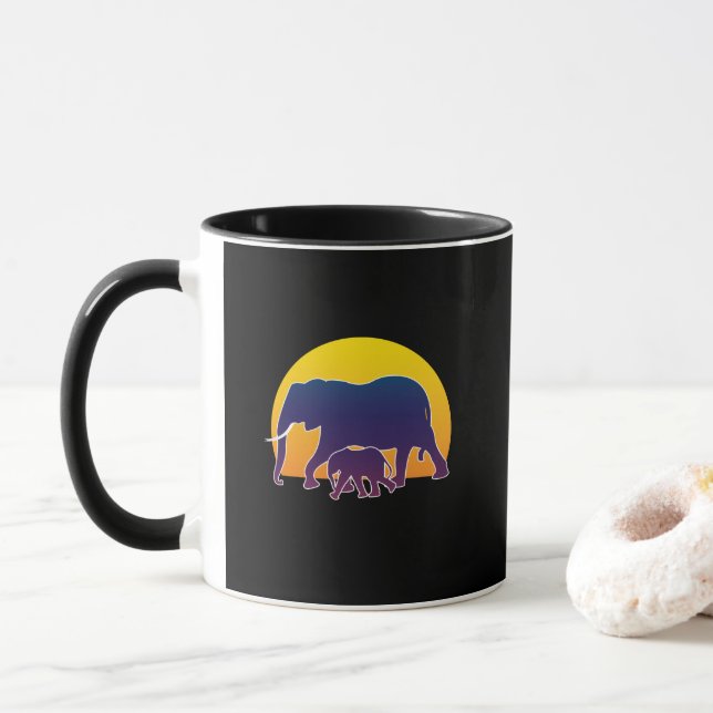 Sunset Elephants Tasse (Mit Donut)