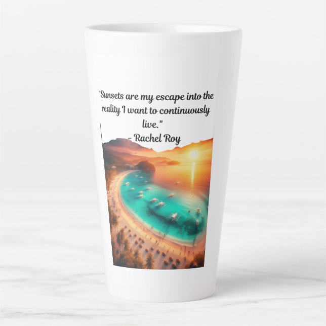 Sunset Escape Quote T - Shirt Milchtasse (Vorderseite)
