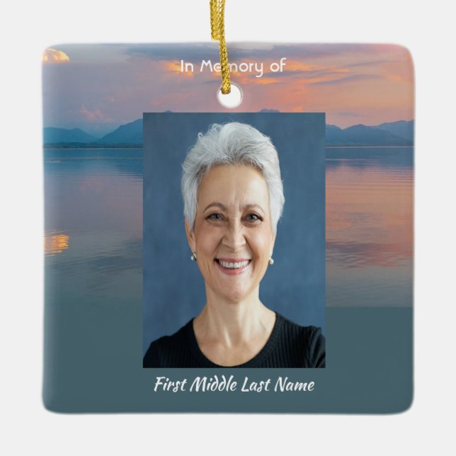 Sunset Evening Sky Dusk Memorial Pocket Keepsake Keramikornament (Vorderseite)
