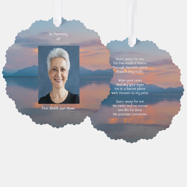 Sunset Evening Sky Dusk Memorial Pocket Keepsake Ornament Karte (Vorderseite/Rückseite)