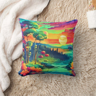 Sunset Fantasy Landschaft Kissen