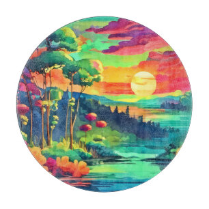 Sunset Fantasy Landschaft Schneidebrett