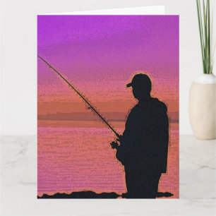 Sunset Fishing-Silhouette Karte