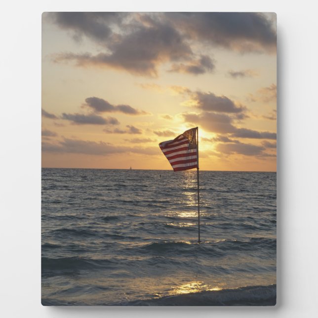 Sunset Flag Fotoplatte (Vorderseite)