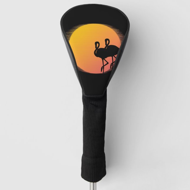 Sunset Flamingos Golf Headcover (Vorderseite)