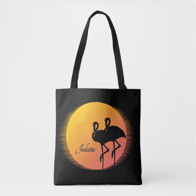 Sunset Flamingos Persönlich mit Namen (Vorderseite)