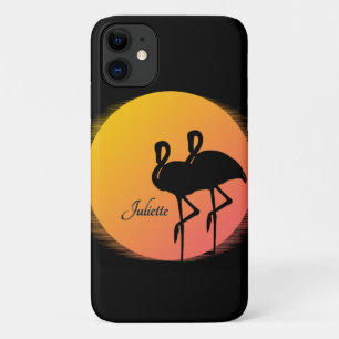 Sunset Flamingos Persönlich mit Namen Case-Mate iPhone Hülle