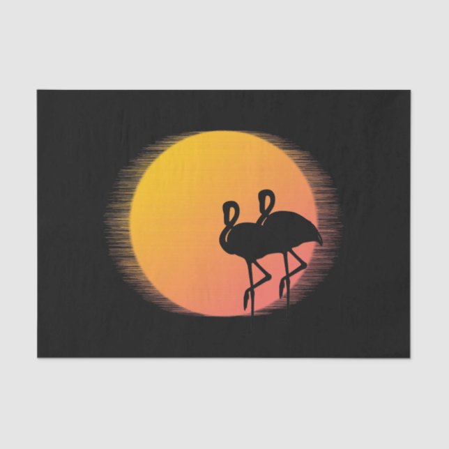 Sunset Flamingos Seidenpapier (Vorderseite)